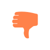 orange hand in thumbs down gesture