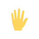 Yellow open hand in stop position