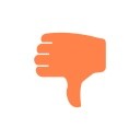 Orange thumbs down symbol
