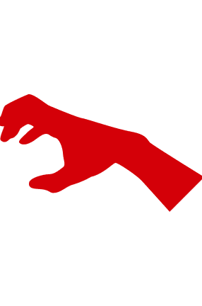 Clawing red hand