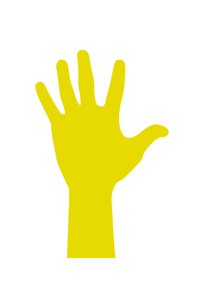 Yellow warning hand