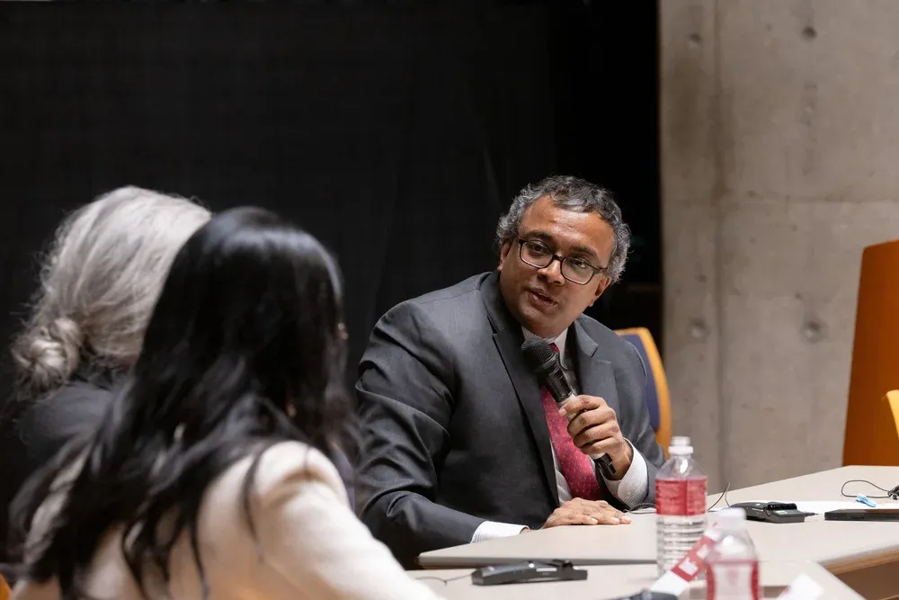 Prof. Balganesh speaking to participants.