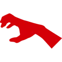 red clawing hand
