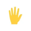Open yellow hand